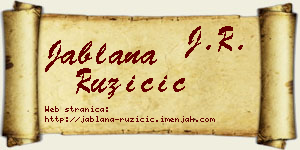 Jablana Ružičić vizit kartica